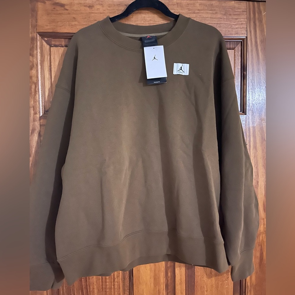 Jordan Flight Fleece Crew oversized sweatshirt - Brown - Size:S